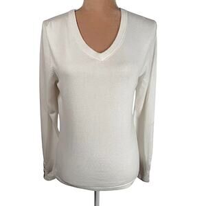 J.McLaughlin Long Sleeve Knit Top – White | Size M